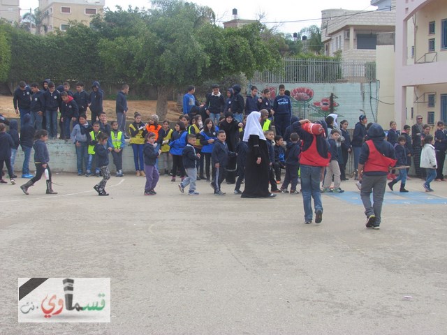 مدرسة جنة ابن رشد الابتدائية وتمرين الدفاع المدني والحذر ومشاركة واسعة من الاهالي 